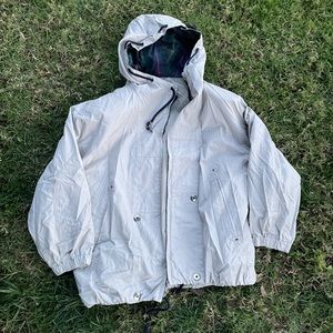 Vintage 90s Rain Coat Water Resistant Windbreaker Ski Jacket Hooded Canadian M